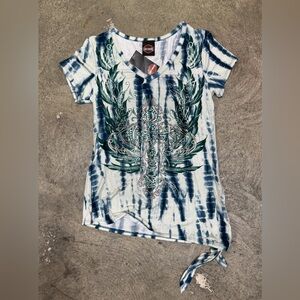 Harley-Davidson Blue Tie-Dye Short Sleeve Tee